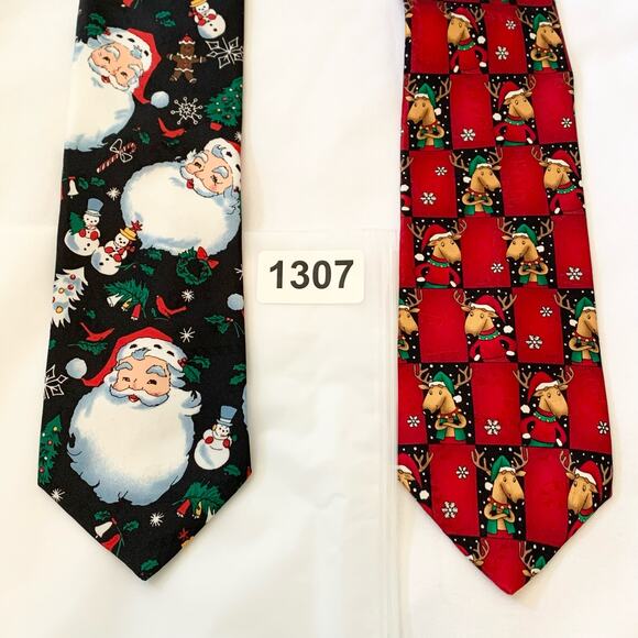 HALLMARK CHRISTMAS Neck Ties Santa Reindeer Festive Happy Holidays and Parties - Picture 10 of 10